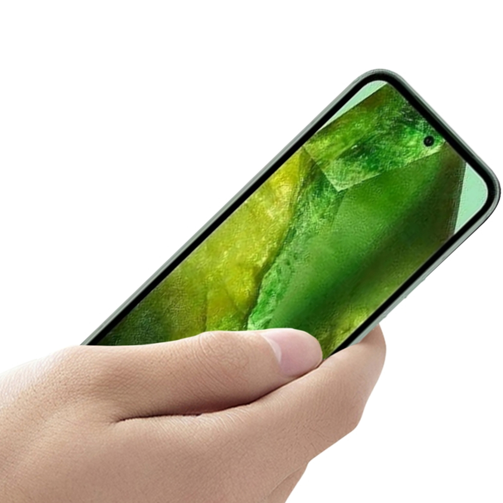 Szkło hartowane Mocolo TG + Full Glue dla Google Pixel 8a, z czarną ramką.